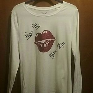 Ladies T shirt Show Me Your Lips